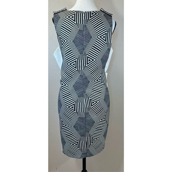 NWT Adelyn Rae Geometric Print Sheath Black & White Mini Dress  Large Women's - Picture 3 of 10